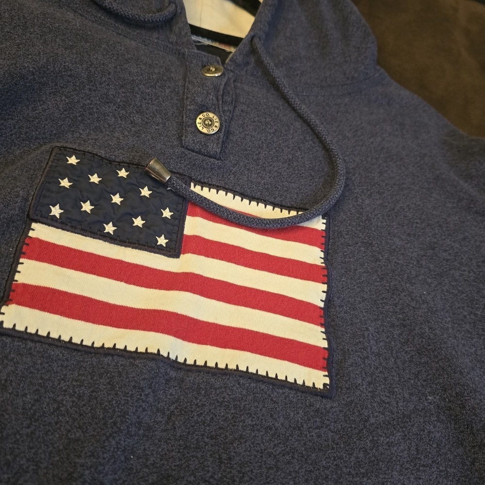 Vintage Liz‎ Claiborne Hoodie USA Flag 90s Women's XL Patriotic